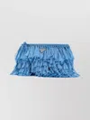Prada Crochet Clutch Featuring Fringe Detailing In Blue