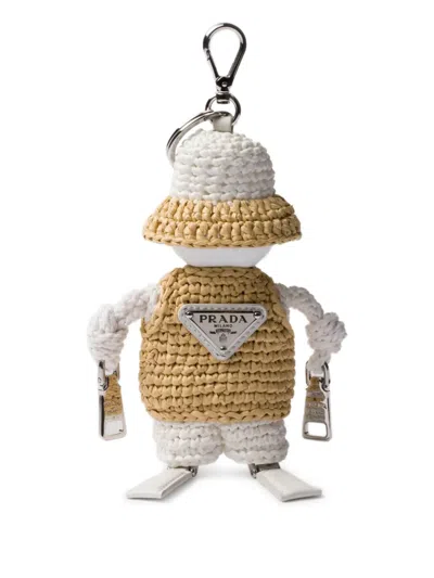 Prada Soft Robot Raffia-effect Bag Pendant