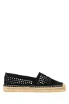 Prada Crochet Espadrille In Black
