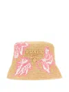 Prada Crochet Floral-embroidery Bucket Hat In Neutral