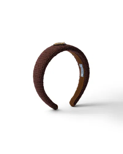 Prada Crochet Headband In Brown