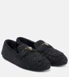 Prada Crochet Loafers In Black