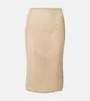 Prada Crochet Midi Skirt In Beige