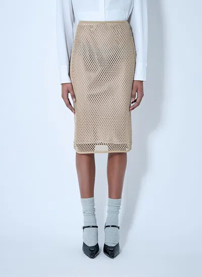 Prada Sequined Midi-skirt In Beige