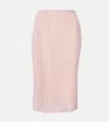 Prada Crochet Midi Skirt In Pink