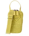 Prada Crochet Phone Bag In Yellow