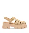 Prada Monolith Sandals In Neutral