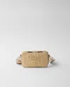 Prada Brique Woven Fabric Bag In Natural