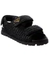 Prada Crochet Sandal In Black