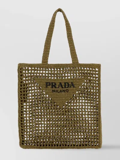 Prada Crochet Shopping Bag Double Handle