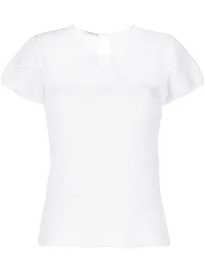 Pre-owned Prada Crochet Short-sleeve Top In White