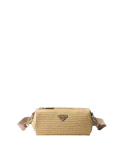 Prada Crochet Shoulder Bag In Natur