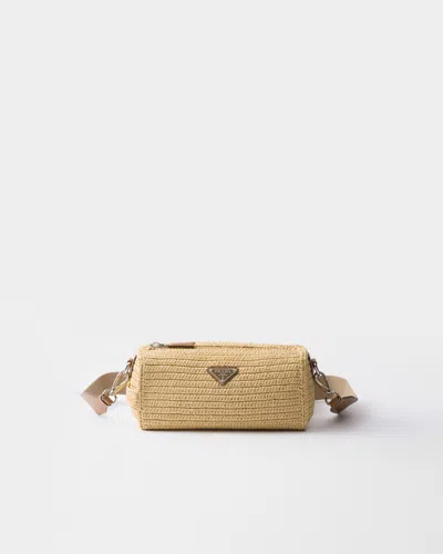 Prada Crochet Shoulder Bag In Natur