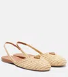 Prada Crochet Slingback Flats In Multi