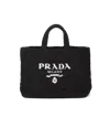 Prada Raffia Tote Bag In Black