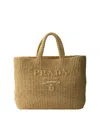 Prada Crochet Tote Bag Rectangular Shape Handles In Brown