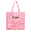 Prada Crochet Tote Bag In Petal Pink
