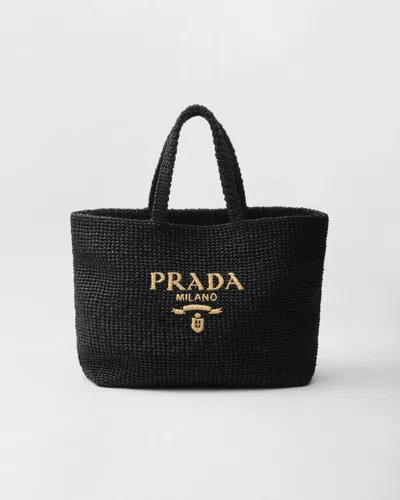 Prada Tote Bag Aus Webstoff In Schwarz