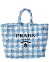 Prada Crochet Tote In Blue