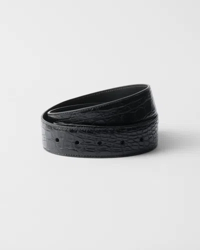 Prada Crocodile Leather Belt Strap