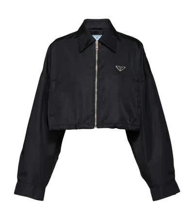 PRADA PRADA CROP COLLARED RE-NYLON JACKET