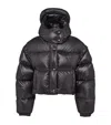 Prada Re-nylon Convertible Cropped Down Jacket In Black
