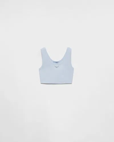 Prada Crop-top Aus Rippstrick In Multi