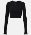 Prada Tshirt With Long Sleeves In Black