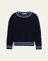 Prada Cotton Crew-neck Sweater In Blu Azzurro