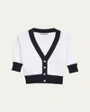 Prada Cropped Cotton Cardigan In F0ub0 Bianco Blu