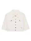 Prada Womens White Branded-patch Cropped Denim Jacket