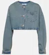Prada Cropped-jeansjacke In Blau