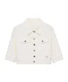 Prada Womens White Branded-patch Cropped Denim Jacket In White