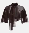 Prada Floral-print Georgette Cape In Braun