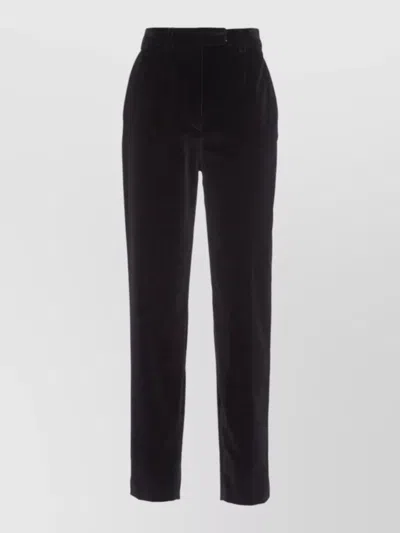 Prada Cropped Jacket And Tailored Velvet Trousers In Black