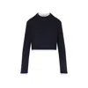 Prada Cropped Long Sleeve Oversize T-shirt