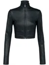 Prada Stretch Nappa Leather Jacket In Black