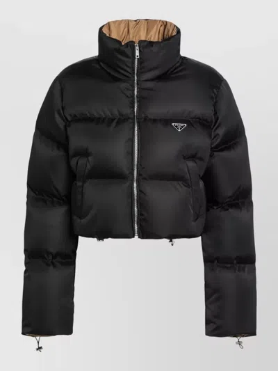 Prada Cropped Padded Jacket High Collar Cuffs