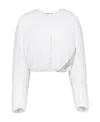 Prada Cropped Padded Jacket In White