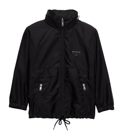 Prada Light Re-nylon Rain Jacket In Black