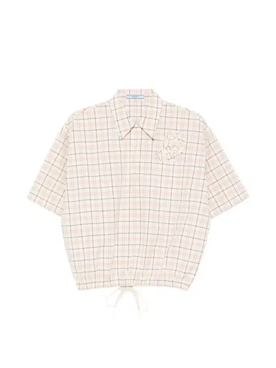 Prada Cropped Shirt In Nude
