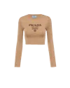 Prada Silk Sweater In Camel Brown