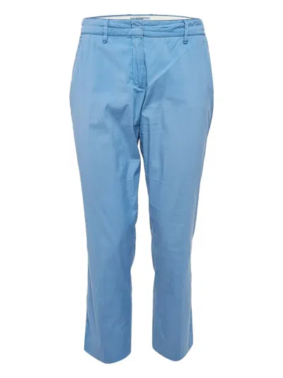 Pre-owned Prada Cropped Straight-leg Trousers In Blue