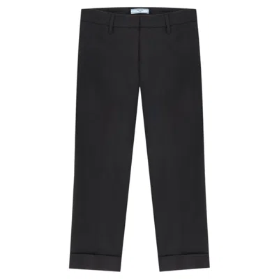 Pre-owned Prada Cropped Straight-leg Trousers In Black