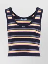 Prada Embroidered Cotton Tank Top