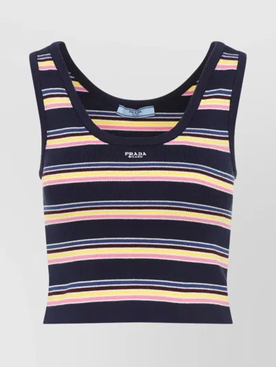PRADA CROPPED STRIPED TANK TOP