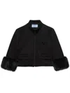 Prada Cropped Sweatshirt In Black