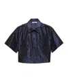 Prada Cropped Taffeta Shirt In Multi