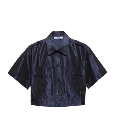 PRADA CROPPED TAFFETA SHIRT
