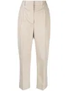 Prada Cropped Tailored Trousers In Nude